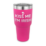 Kiss Me I'm Irish 30 oz Stainless Steel Tumbler - Pink - Single Sided