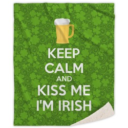 Kiss Me I'm Irish Sherpa Throw Blanket - 60"x80" (Personalized)