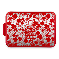 Kiss Me I'm Irish Aluminum Baking Pan with Red Lid