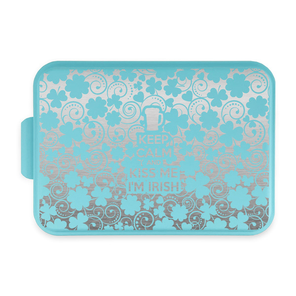 Custom Kiss Me I'm Irish Aluminum Baking Pan with Teal Lid