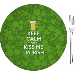 Kiss Me I'm Irish 8" Glass Appetizer / Dessert Plates - Single or Set (Personalized)