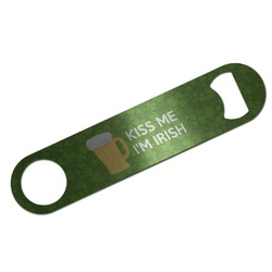 Kiss Me I'm Irish Bar Bottle Opener - Silver