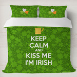 Kiss Me I'm Irish Duvet Cover Set - King (Personalized)