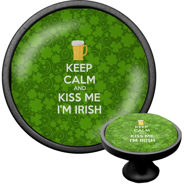 Custom Kiss Me I'm Irish Cabinet Knob (Black) (Personalized)