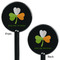 Kiss Me I'm Irish Black Plastic 5.5" Stir Stick - Double Sided - Round - Front & Back