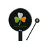 Kiss Me I'm Irish Black Plastic 5.5" Stir Stick - Round - Closeup