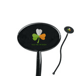 Kiss Me I'm Irish 7" Oval Plastic Stir Sticks - Black - Single Sided