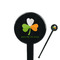 Kiss Me I'm Irish Black Plastic 7" Stir Stick - Round - Closeup