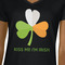 Kiss Me I'm Irish Black V-Neck T-Shirt on Model - CloseUp