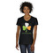 Kiss Me I'm Irish Black V-Neck T-Shirt on Model - Front