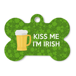 Kiss Me I'm Irish Bone Shaped Dog ID Tag - Large