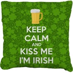 Kiss Me I'm Irish Faux-Linen Throw Pillow 16" (Personalized)