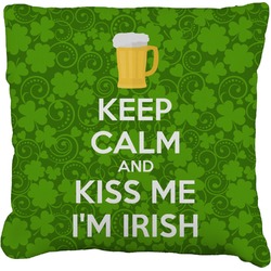 Kiss Me I'm Irish Faux-Linen Throw Pillow 18" (Personalized)