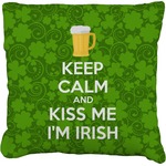 Kiss Me I'm Irish Faux-Linen Throw Pillow 20" (Personalized)