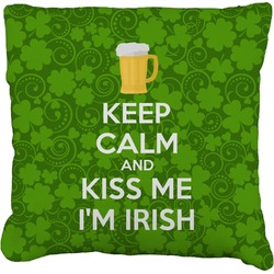 Kiss Me I'm Irish Faux-Linen Throw Pillow 20" (Personalized)