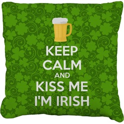 Kiss Me I'm Irish Faux-Linen Throw Pillow 26" (Personalized)