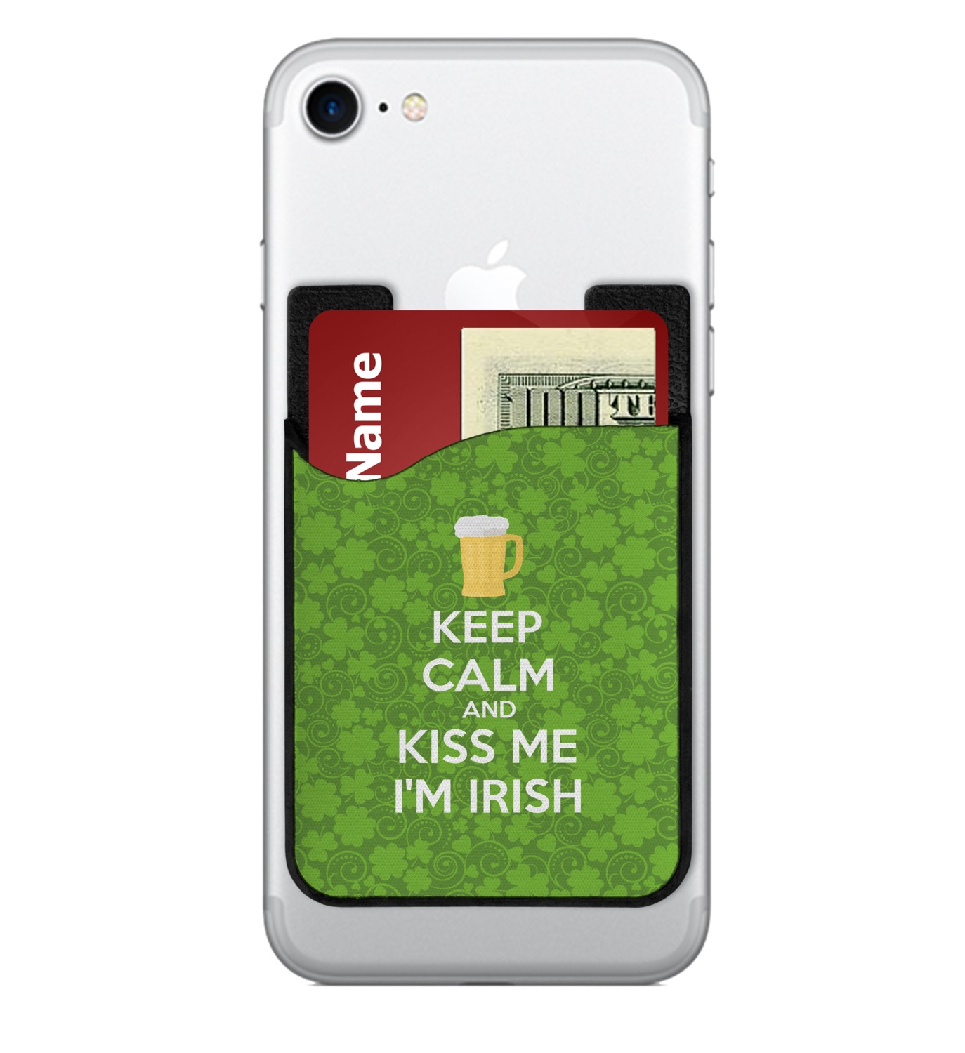 Custom Kiss Me I m Irish 2 in 1 Cell Phone Credit Card Holder