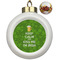 Kiss Me I'm Irish Ceramic Christmas Ornament - Poinsettias (Front View)