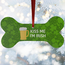 Kiss Me I'm Irish Ceramic Dog Ornament