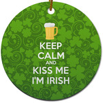 Kiss Me I'm Irish Round Ceramic Ornament