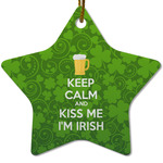 Kiss Me I'm Irish Star Ceramic Ornament