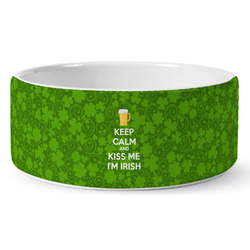 Kiss Me I'm Irish Ceramic Dog Bowl - Large (Personalized)
