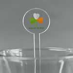 Kiss Me I'm Irish 7" Round Plastic Stir Sticks - Clear