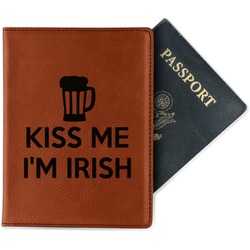 Kiss Me I'm Irish Passport Holder - Faux Leather - Single Sided