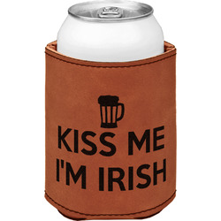 Kiss Me I'm Irish Leatherette Can Sleeve - Double Sided (Personalized)
