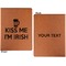 Kiss Me I'm Irish Cognac Leatherette Portfolios with Notepad - Large - Double Sided - Apvl