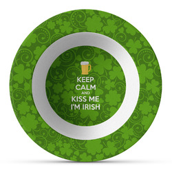 Kiss Me I'm Irish Plastic Bowl - Microwave Safe - Composite Polymer (Personalized)