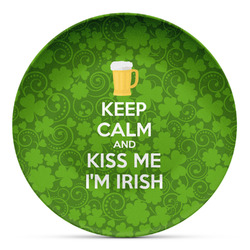 Kiss Me I'm Irish Microwave Safe Plastic Plate - Composite Polymer (Personalized)