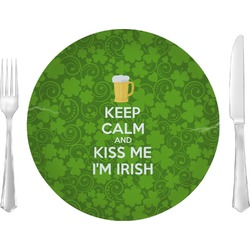 Kiss Me I'm Irish 10" Glass Lunch / Dinner Plates - Single or Set (Personalized)