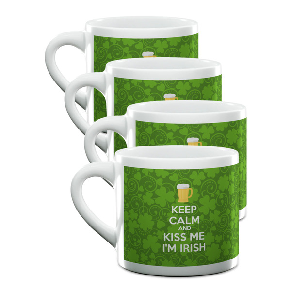 Custom Kiss Me I'm Irish Double Shot Espresso Cups - Set of 4