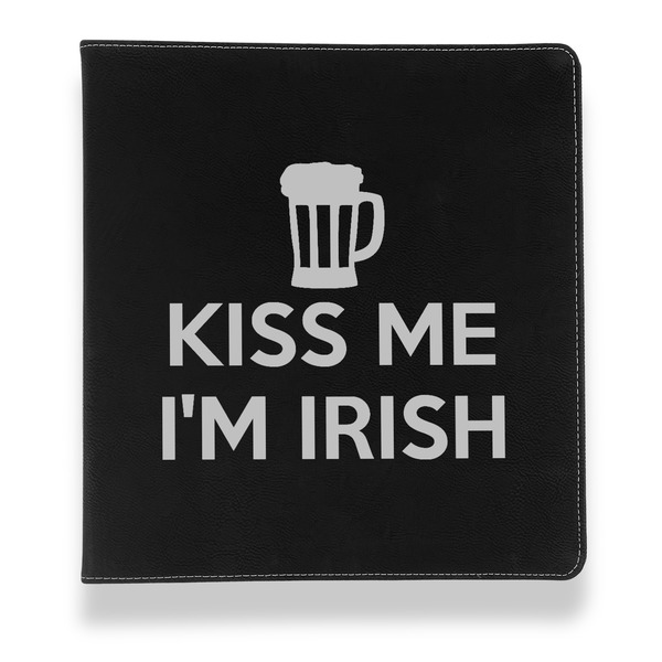 Custom Kiss Me I'm Irish Leather Binder - 1" - Black