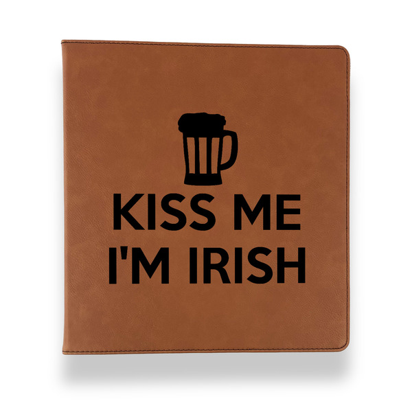 Custom Kiss Me I'm Irish Leather Binder - 1" - Rawhide