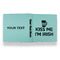 Kiss Me I'm Irish Leather Binder - 1" - Teal - Back Spine Front View