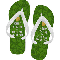 Kiss Me I'm Irish Flip Flops - Medium (Personalized)