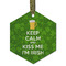 Kiss Me I'm Irish Frosted Glass Ornament - Hexagon