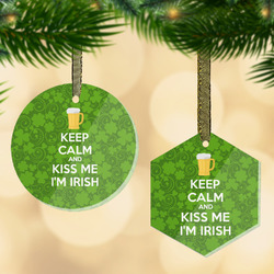 Kiss Me I'm Irish Flat Glass Ornament