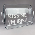 Kiss Me I'm Irish Glass Baking Dish with Truefit Lid - 13in x 9in