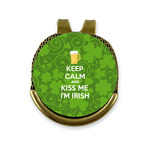 Kiss Me I'm Irish Golf Ball Marker - Hat Clip - Gold