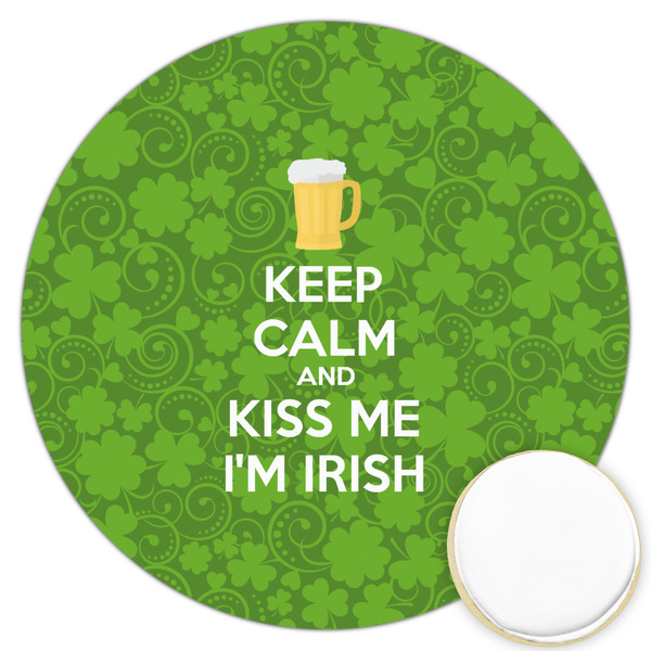 Custom Kiss Me I'm Irish Printed Cookie Topper - 3.25"