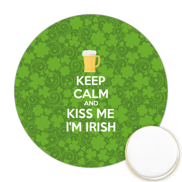 Custom Kiss Me I'm Irish Printed Cookie Topper - 2.5"