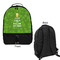 Kiss Me I'm Irish Large Backpack - Black - Front & Back View