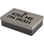 Kiss Me I'm Irish Large Gift Box w/ Engraved Leather Lid