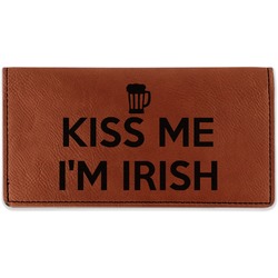 Kiss Me I'm Irish Leatherette Checkbook Holder (Personalized)