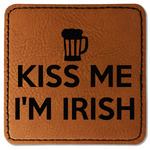 Kiss Me I'm Irish Faux Leather Iron On Patch - Square