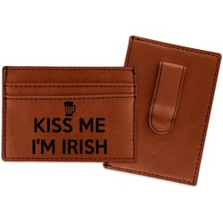 Kiss Me I'm Irish Leatherette Wallet with Money Clip (Personalized)