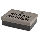 Kiss Me I'm Irish Medium Gift Box w/ Engraved Leather Lid